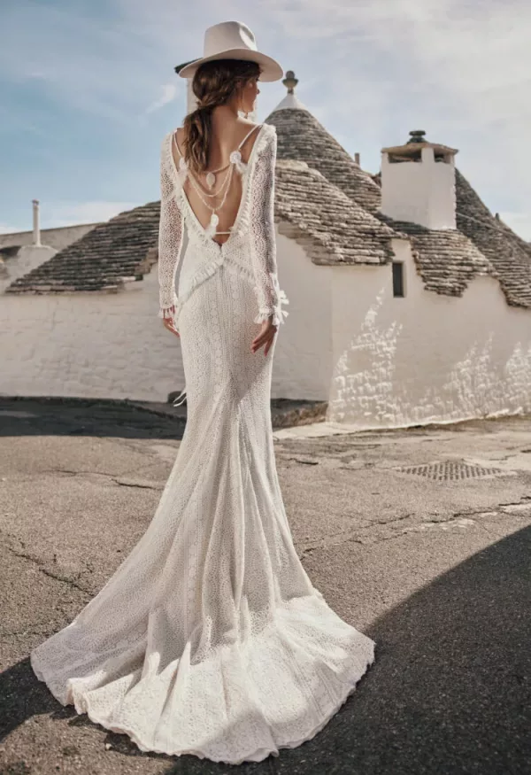 Boho und Vintage Hochzeitskleid